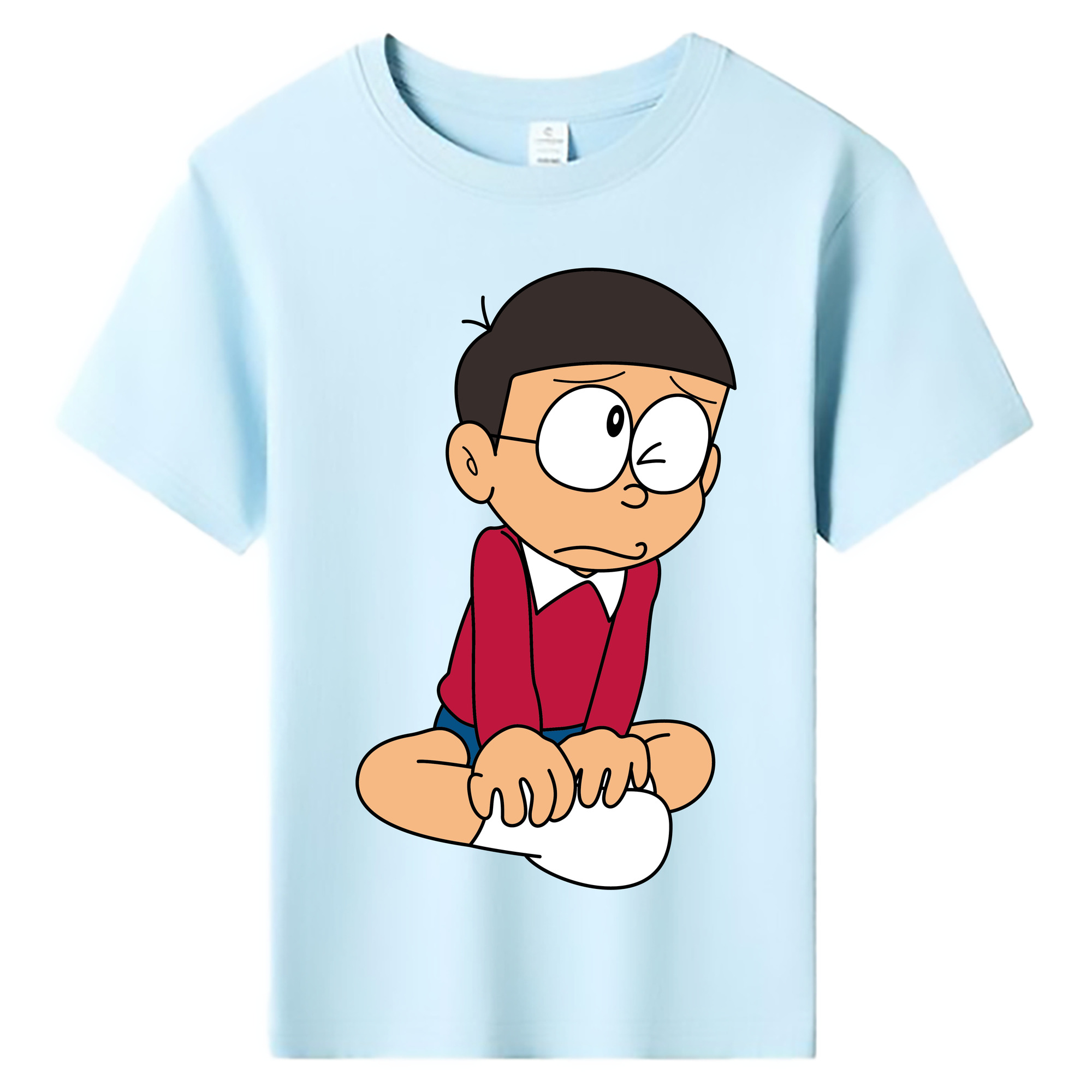（画像用） ドラえもん 野比 のび太 Doraemon Nobita Nobi 綿100％キッズTシャツ（フロントプリント）